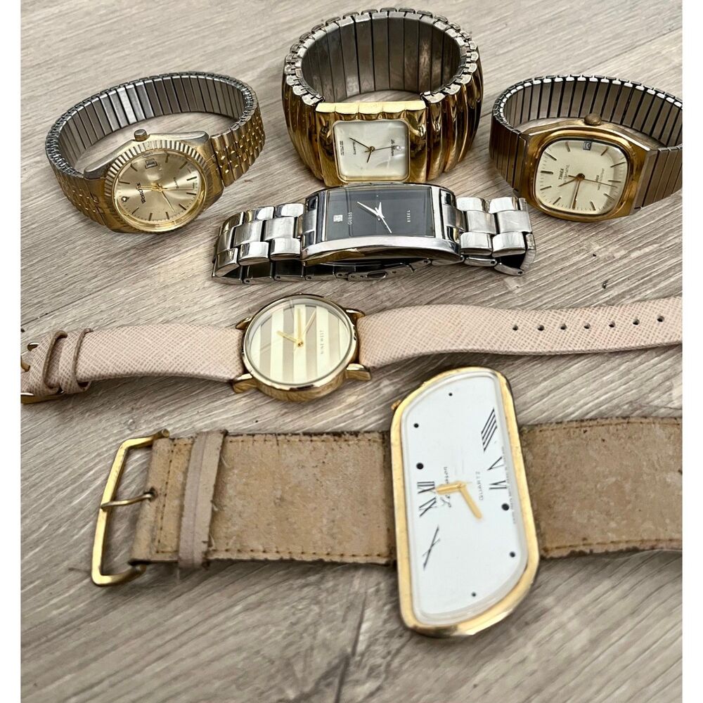 Lot 6 Vintage Womens Watches Untested Stainless Steel